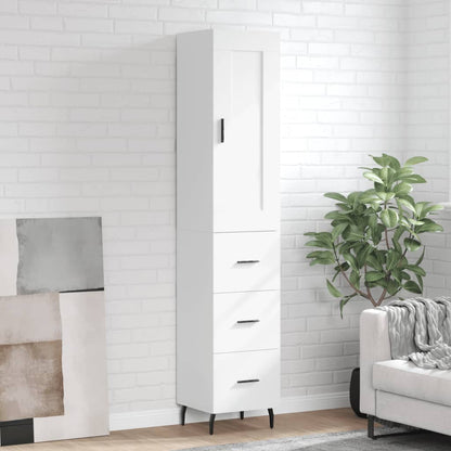 vidaXL Highboard White 34,5x34x180 cm Engineered Wood