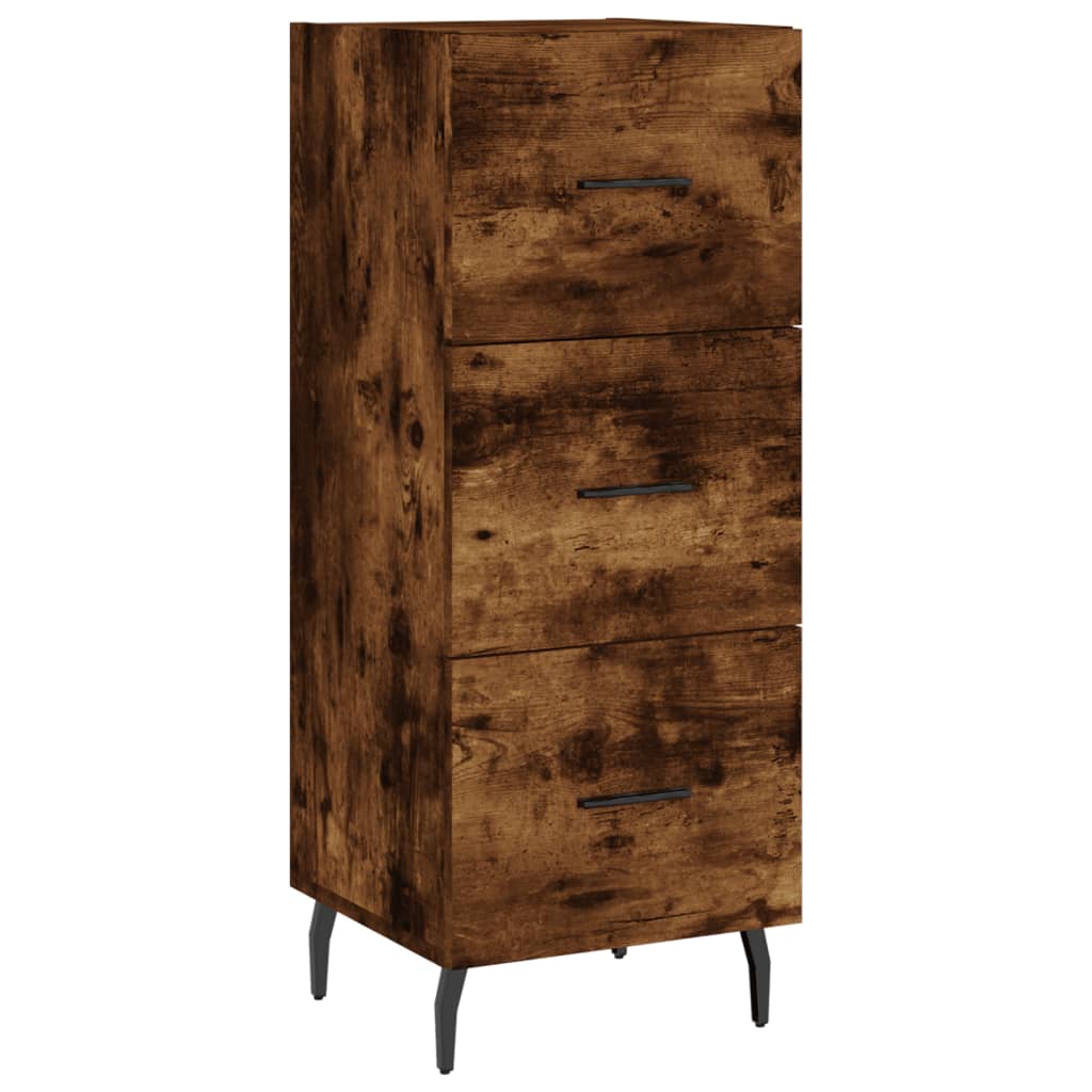 vidaXL Highboard Smoked Oak 34.5x34x180 cm Engineered Wood
