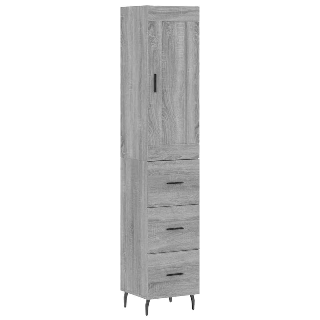vidaXL Highboard Grey Sonoma 34.5x34x180 cm Engineered Wood