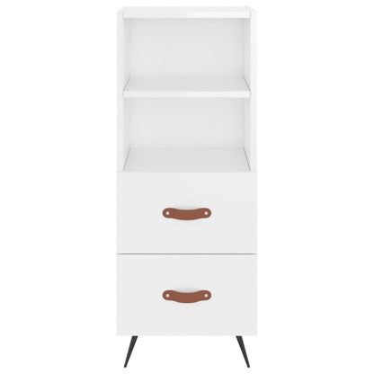 vidaXL Highboard High Gloss White 34.5x34x180 cm Engineered Wood