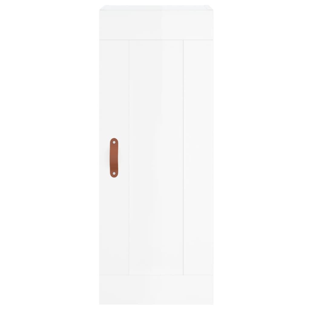 vidaXL Highboard High Gloss White 34.5x34x180 cm Engineered Wood