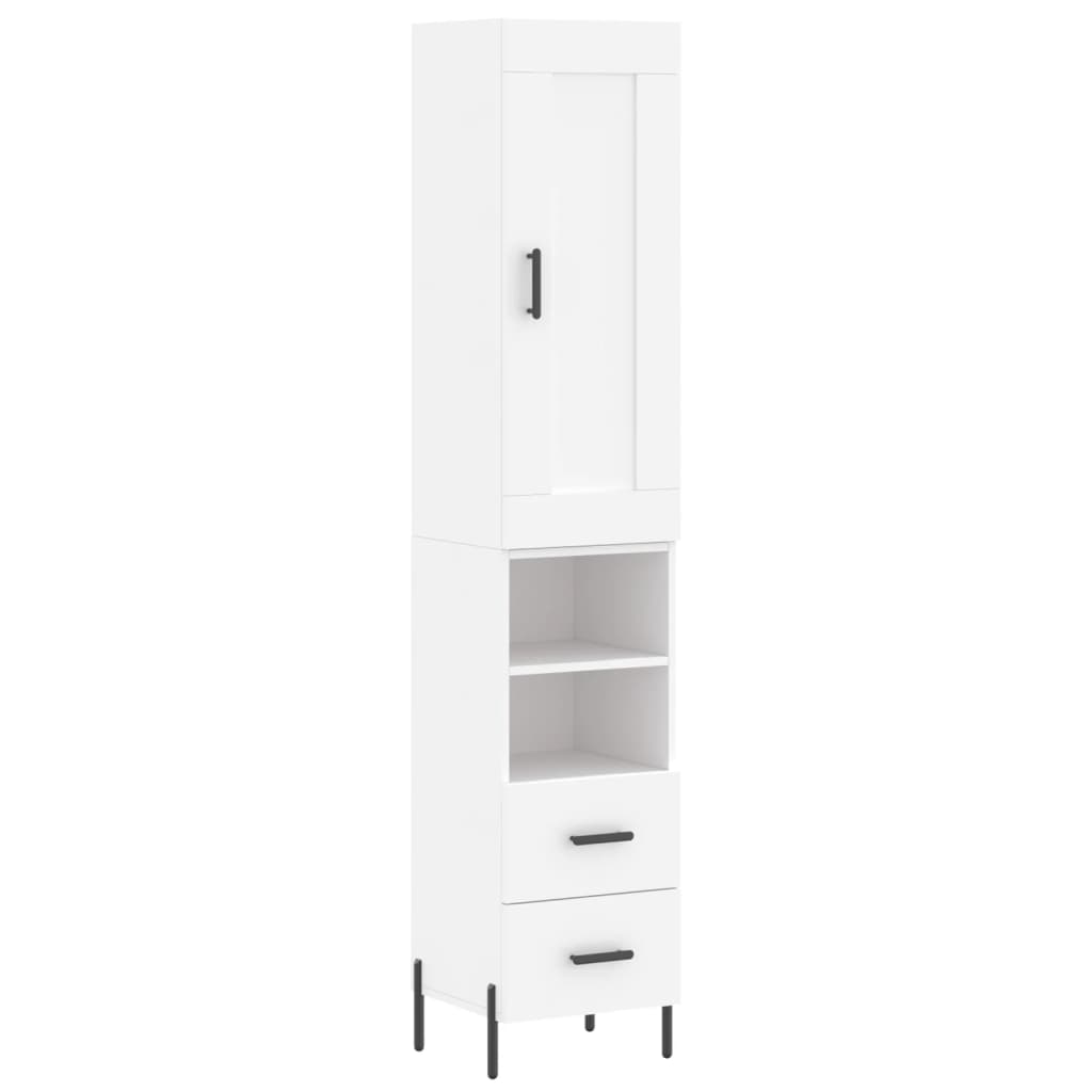 vidaXL Highboard White 34.5x34x180 cm Engineered Wood