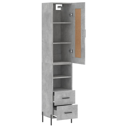 vidaXL Highboard Concrete Grey 34,5x34x180 cm Engineered Wood