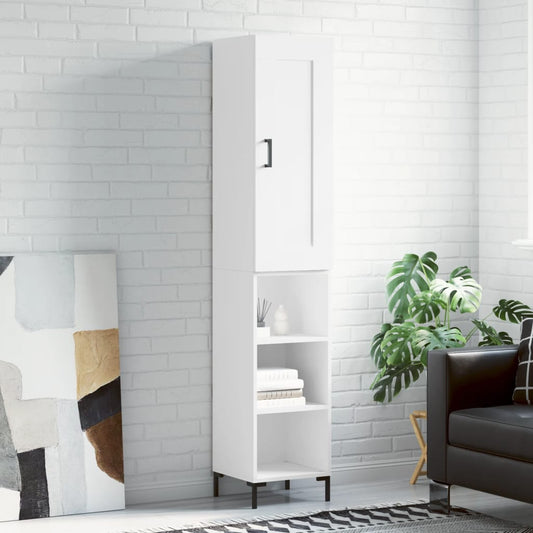 vidaXL Highboard White 34.5x34x180 cm Engineered Wood