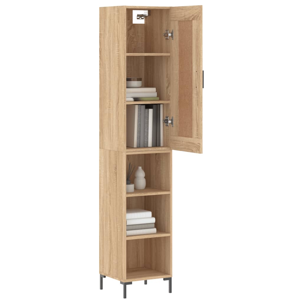 vidaXL Highboard Sonoma Oak 34,5x34x180 cm Engineered Wood