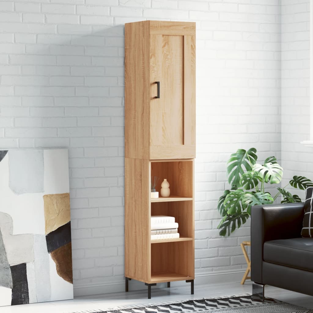 vidaXL Highboard Sonoma Oak 34,5x34x180 cm Engineered Wood