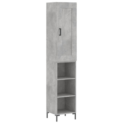 vidaXL Highboard Concrete Grey 34,5x34x180 cm Engineered Wood