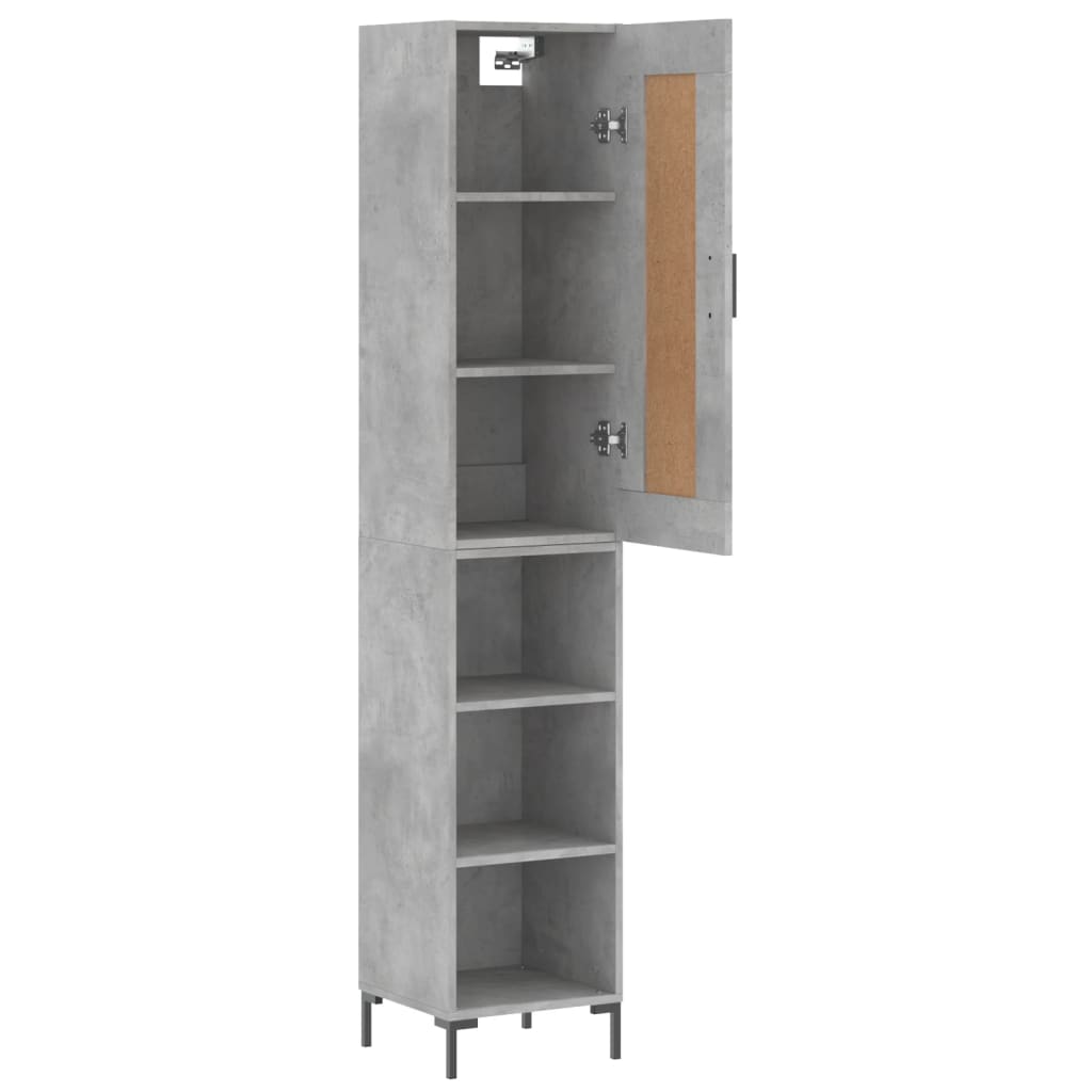 vidaXL Highboard Concrete Grey 34,5x34x180 cm Engineered Wood