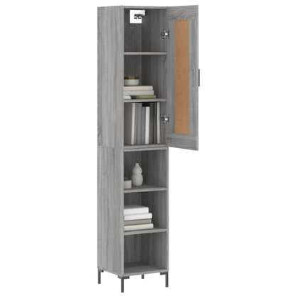vidaXL Highboard Grey Sonoma 34,5x34x180 cm Engineered Wood