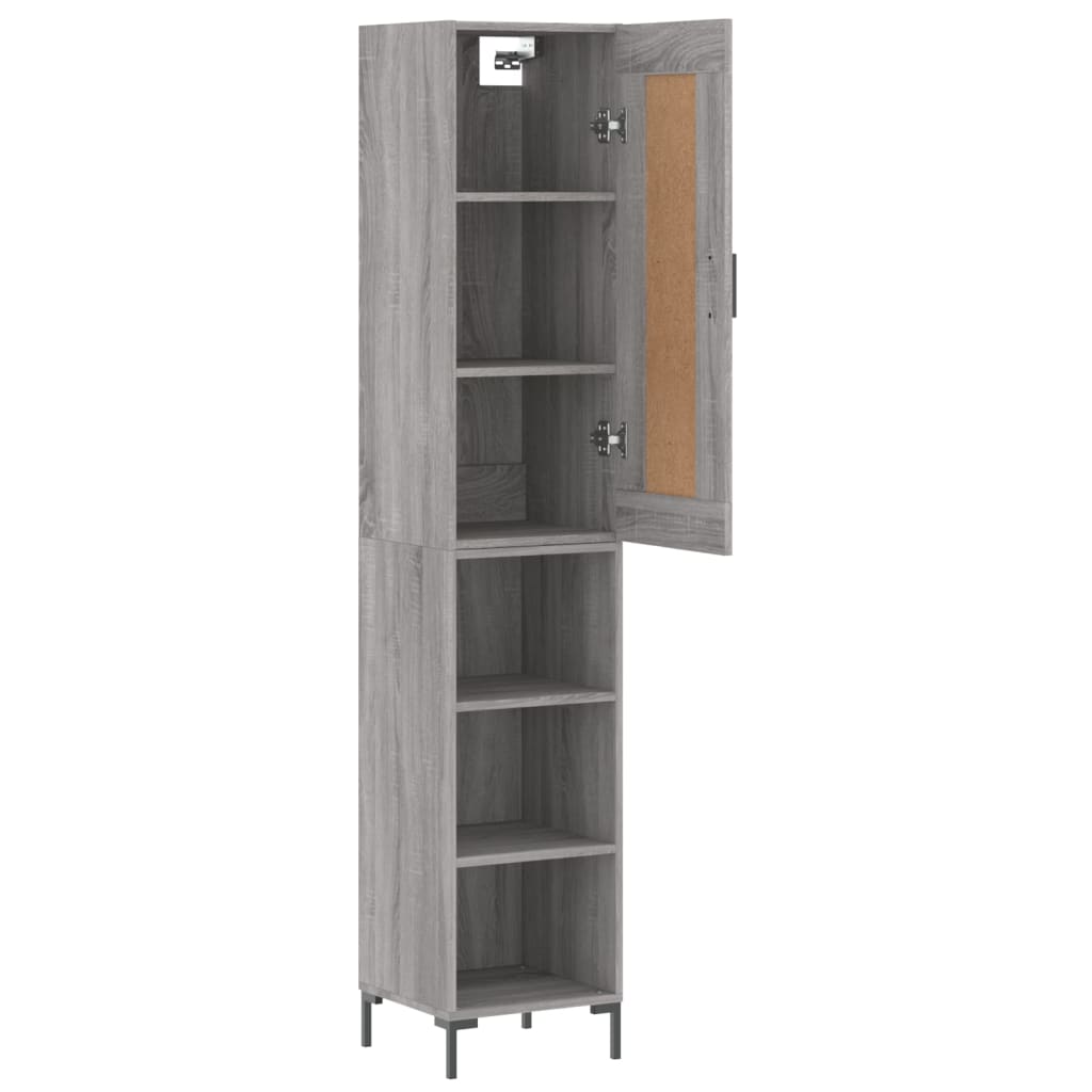 vidaXL Highboard Grey Sonoma 34,5x34x180 cm Engineered Wood
