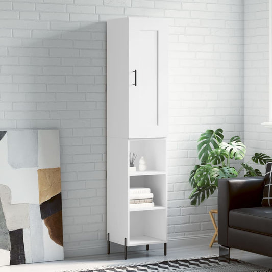 vidaXL Highboard White 34.5x34x180 cm Engineered Wood