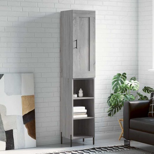 vidaXL Highboard Grey Sonoma 34.5x34x180 cm Engineered Wood