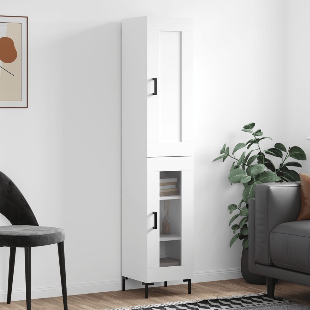 vidaXL Highboard White 34.5x34x180 cm Engineered Wood