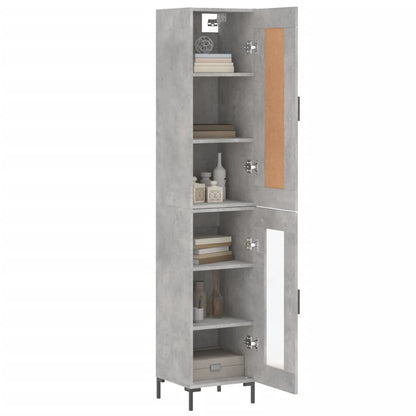 vidaXL Highboard Concrete Grey 34,5x34x180 cm Engineered Wood