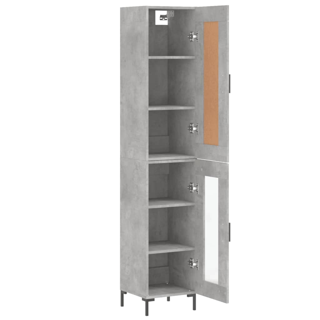 vidaXL Highboard Concrete Grey 34,5x34x180 cm Engineered Wood