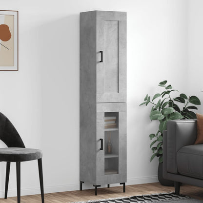 vidaXL Highboard Concrete Grey 34,5x34x180 cm Engineered Wood