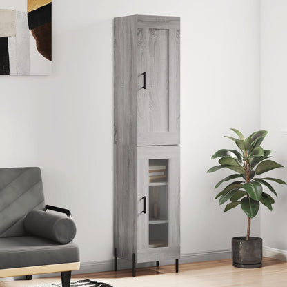 vidaXL Highboard Grey Sonoma 34.5x34x180 cm Engineered Wood