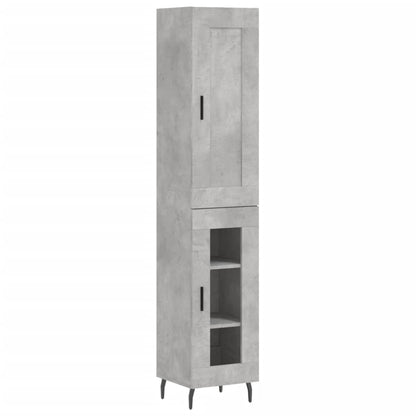 vidaXL Highboard Concrete Grey 34,5x34x180 cm Engineered Wood