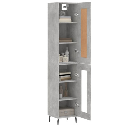 vidaXL Highboard Concrete Grey 34,5x34x180 cm Engineered Wood
