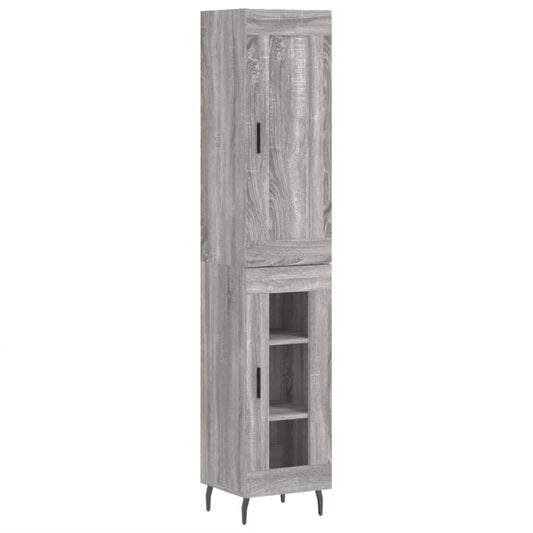 vidaXL Highboard Grey Sonoma 34.5x34x180 cm Engineered Wood