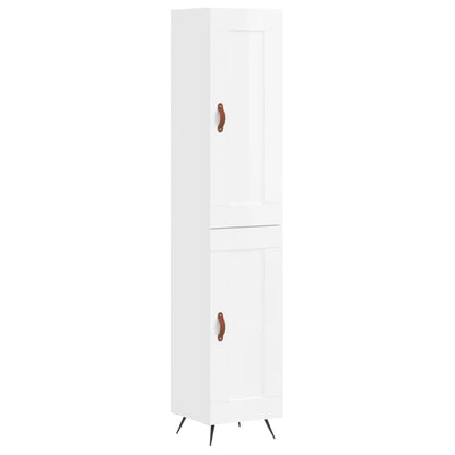 vidaXL Highboard High Gloss White 34.5x34x180 cm Engineered Wood