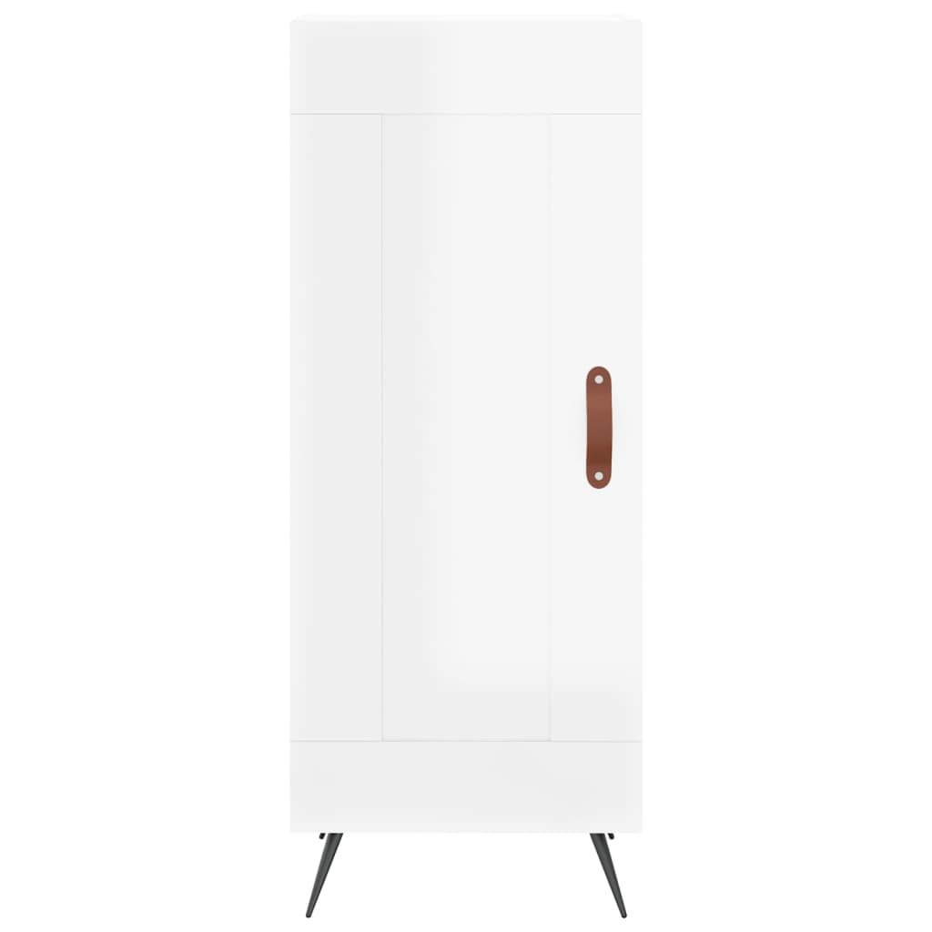 vidaXL Highboard High Gloss White 34.5x34x180 cm Engineered Wood