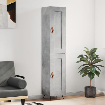 vidaXL Highboard Concrete Grey 34.5x34x180 cm Engineered Wood