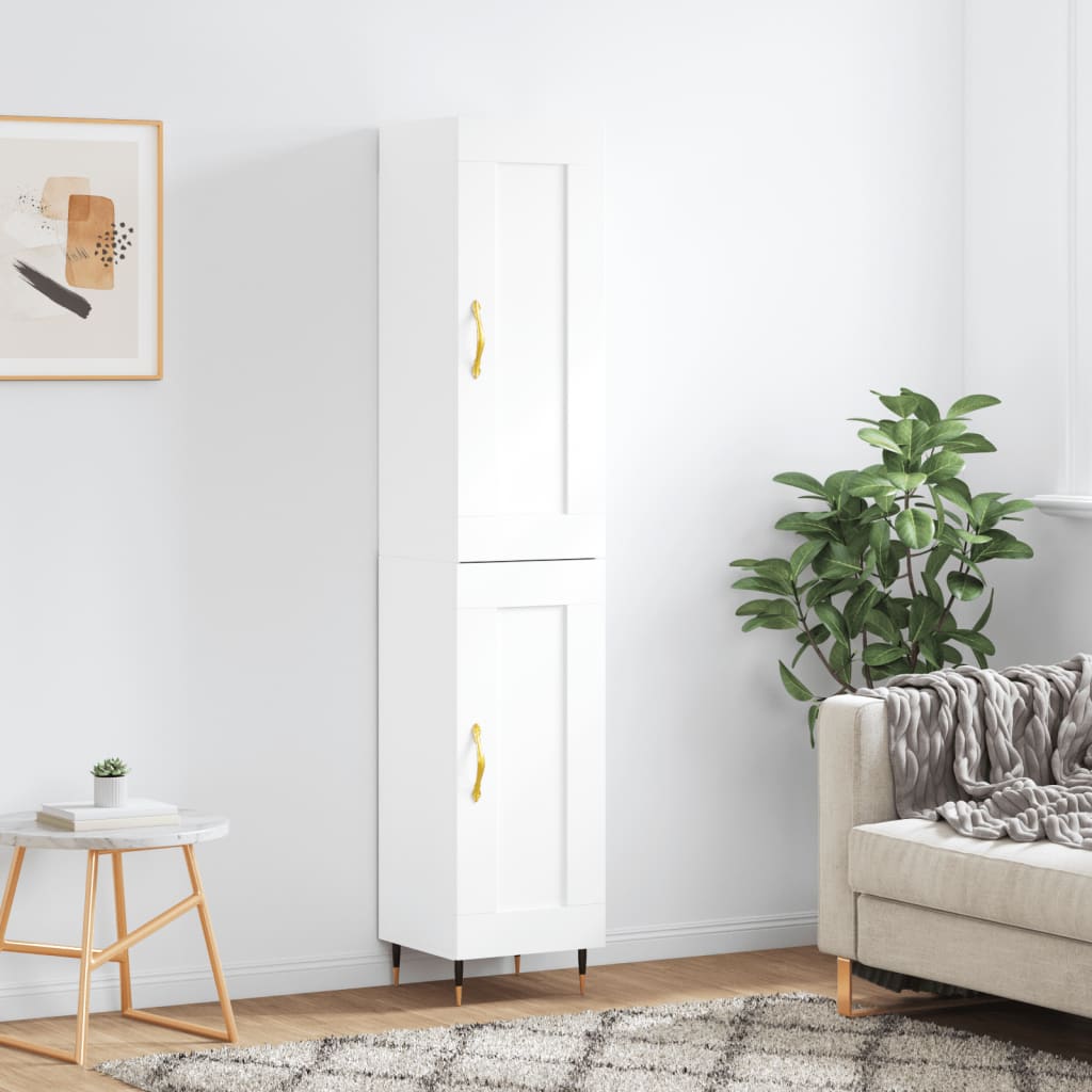 vidaXL Highboard White 34.5x34x180 cm Engineered Wood