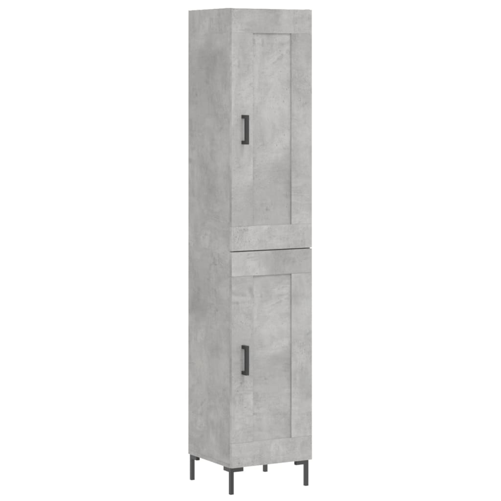 vidaXL Highboard Concrete Grey 34,5x34x180 cm Engineered Wood