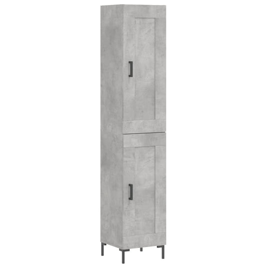 vidaXL Highboard Concrete Grey 34,5x34x180 cm Engineered Wood