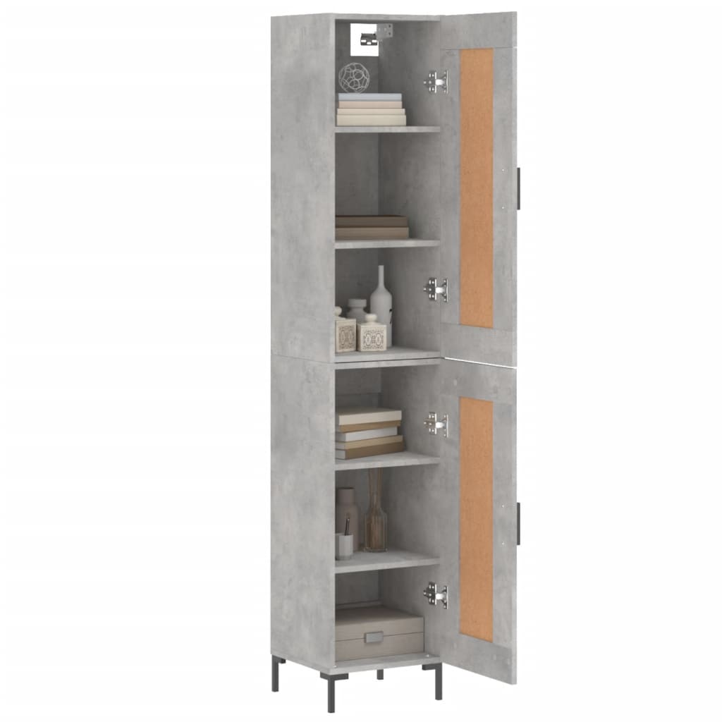 vidaXL Highboard Concrete Grey 34,5x34x180 cm Engineered Wood