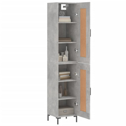 vidaXL Highboard Concrete Grey 34,5x34x180 cm Engineered Wood