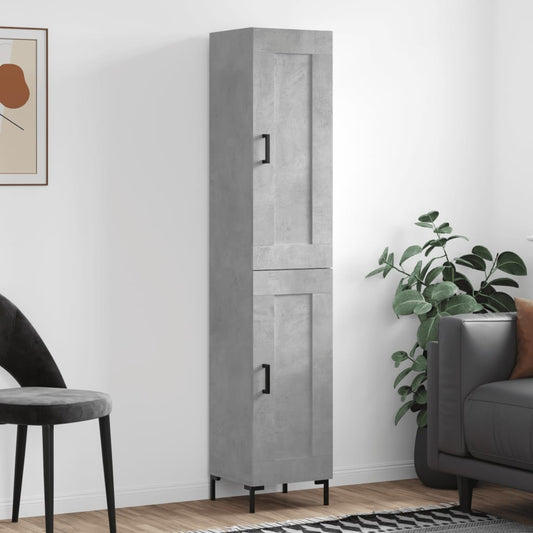 vidaXL Highboard Concrete Grey 34,5x34x180 cm Engineered Wood
