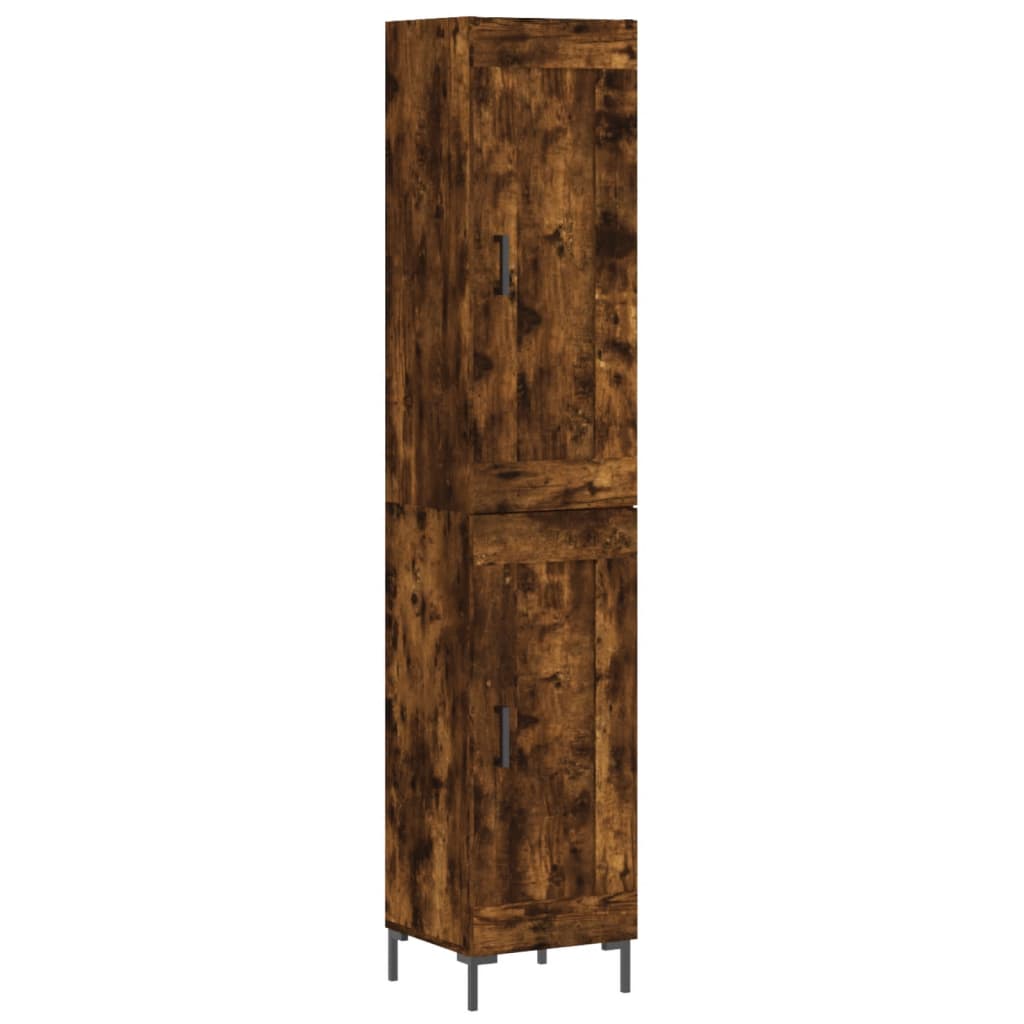 vidaXL Highboard Smoked Oak 34.5x34x180 cm Engineered Wood