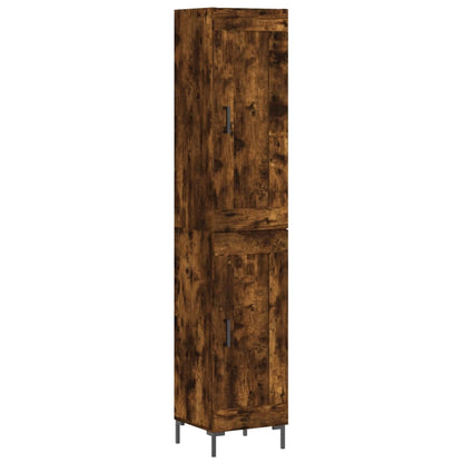vidaXL Highboard Smoked Oak 34.5x34x180 cm Engineered Wood