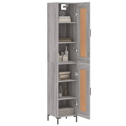 vidaXL Highboard Grey Sonoma 34,5x34x180 cm Engineered Wood