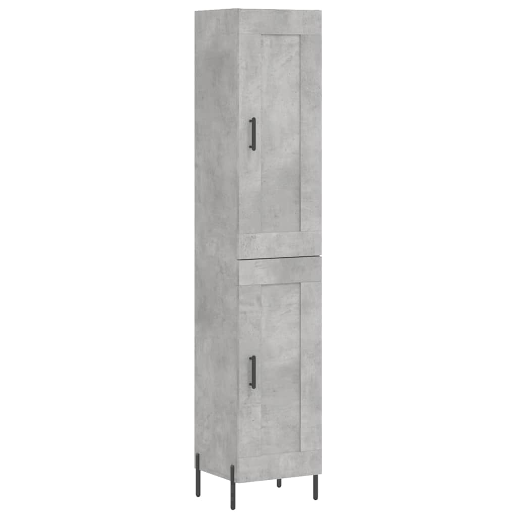 vidaXL Highboard Concrete Grey 34,5x34x180 cm Engineered Wood