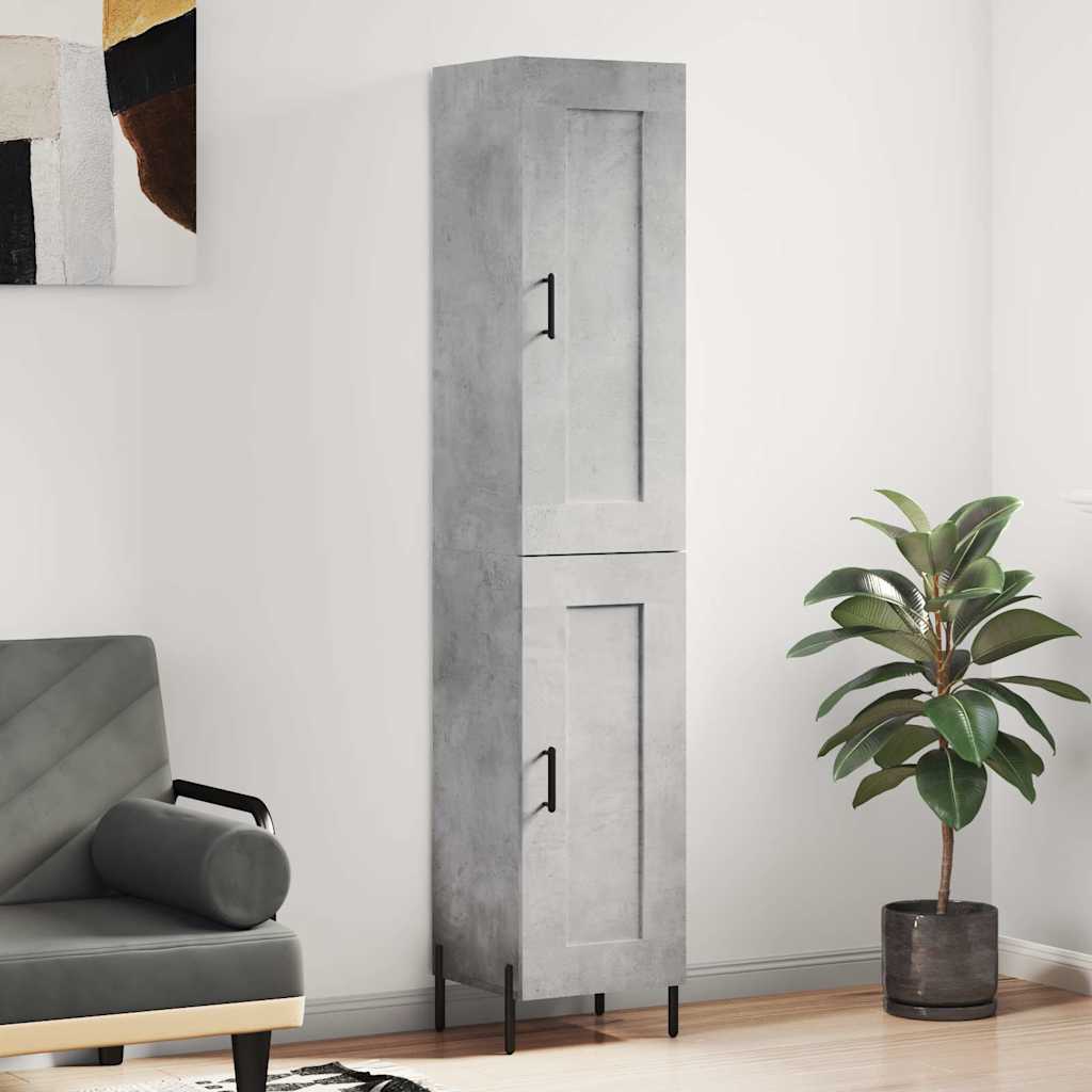 vidaXL Highboard Concrete Grey 34,5x34x180 cm Engineered Wood