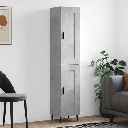 vidaXL Highboard Concrete Grey 34,5x34x180 cm Engineered Wood