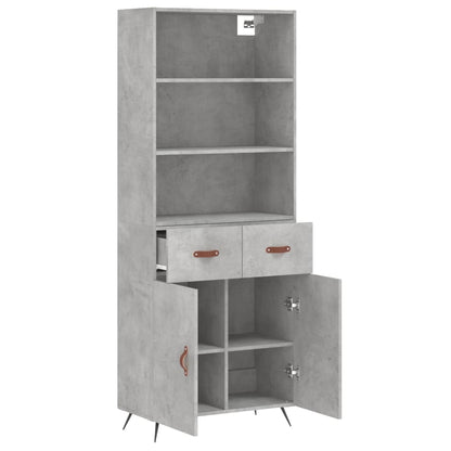 vidaXL Highboard | Concrete grey | Engineered wood, Metal | Bigger | Highboard