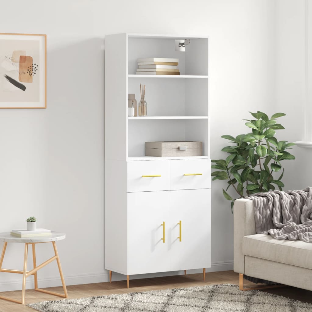 vidaXL Highboard White 69,5x34x180 cm Engineered Wood