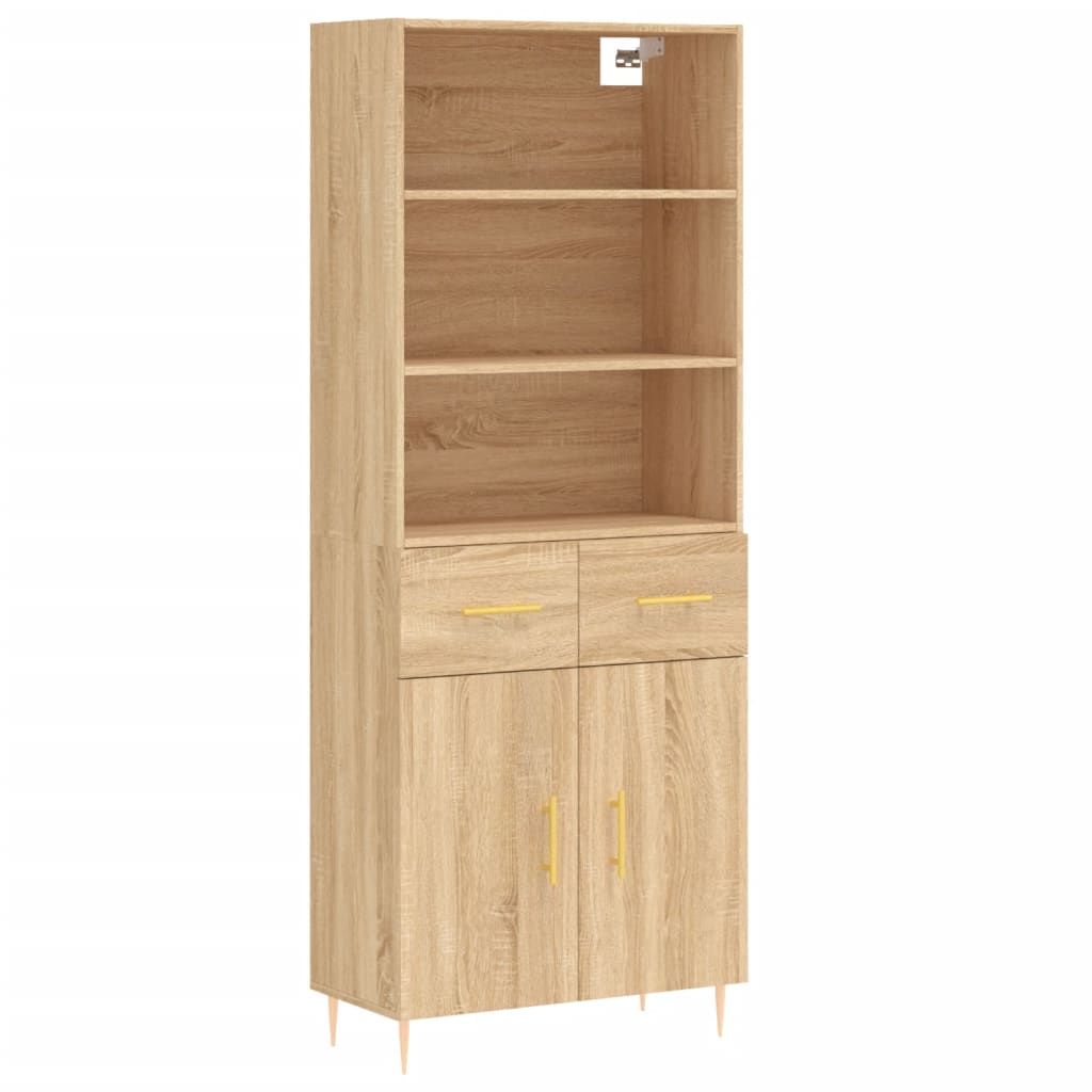 vidaXL Highboard Sonoma Oak 69,5x34x180 cm Engineered Wood