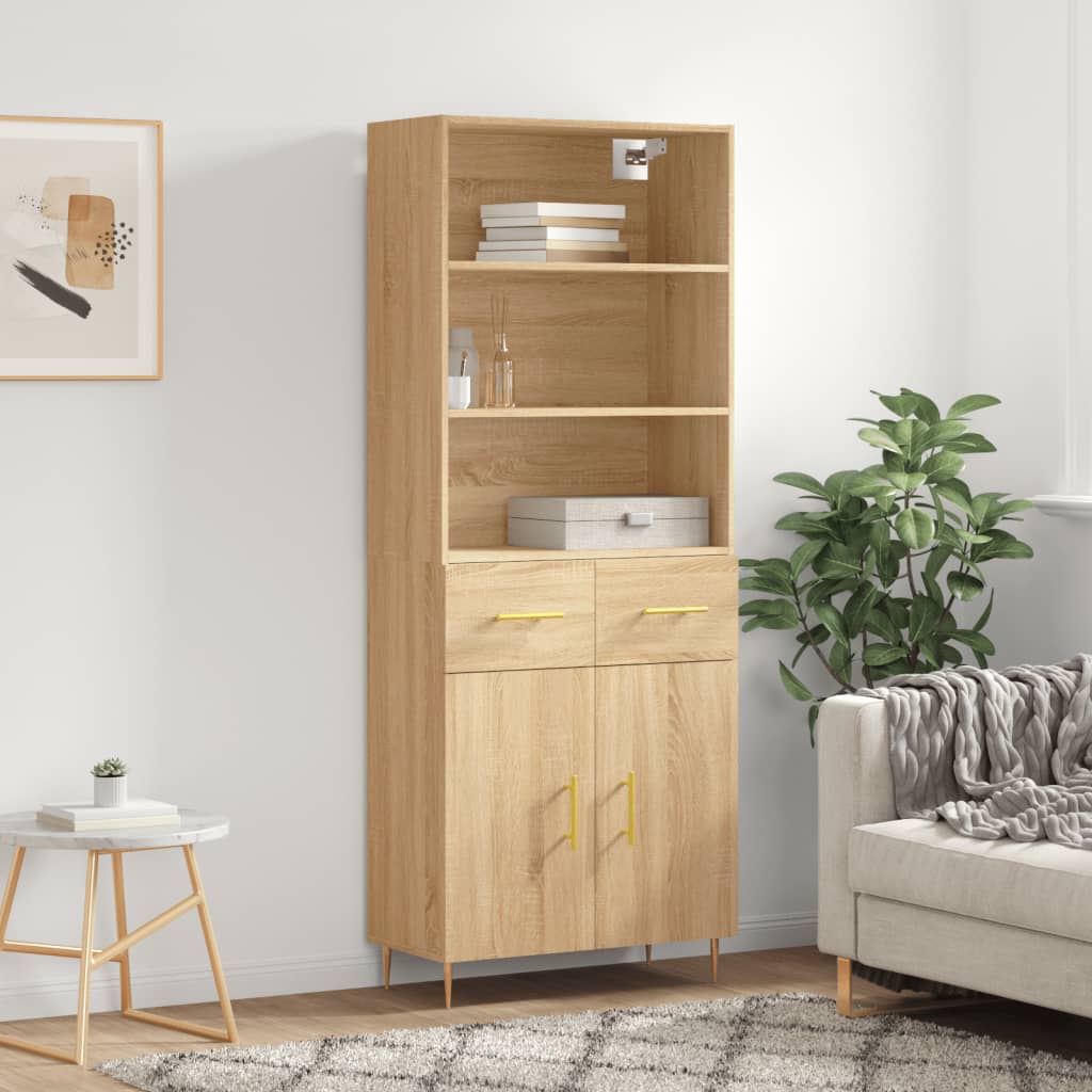 vidaXL Highboard Sonoma Oak 69,5x34x180 cm Engineered Wood