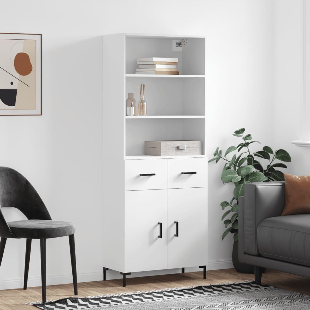 vidaXL Highboard White 69,5x34x180 cm Engineered Wood