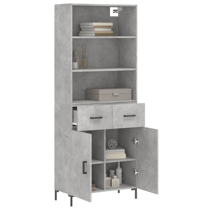 vidaXL Highboard Concrete Grey 69.5x34x180 cm Engineered Wood