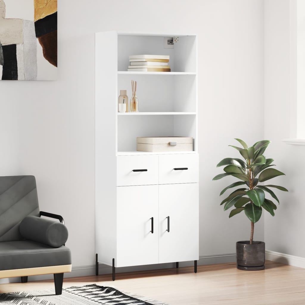 vidaXL Highboard White 69,5x34x180 cm Engineered Wood
