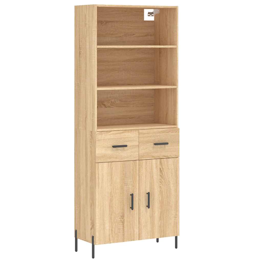 vidaXL Highboard Sonoma Oak 69,5x34x180 cm Engineered Wood