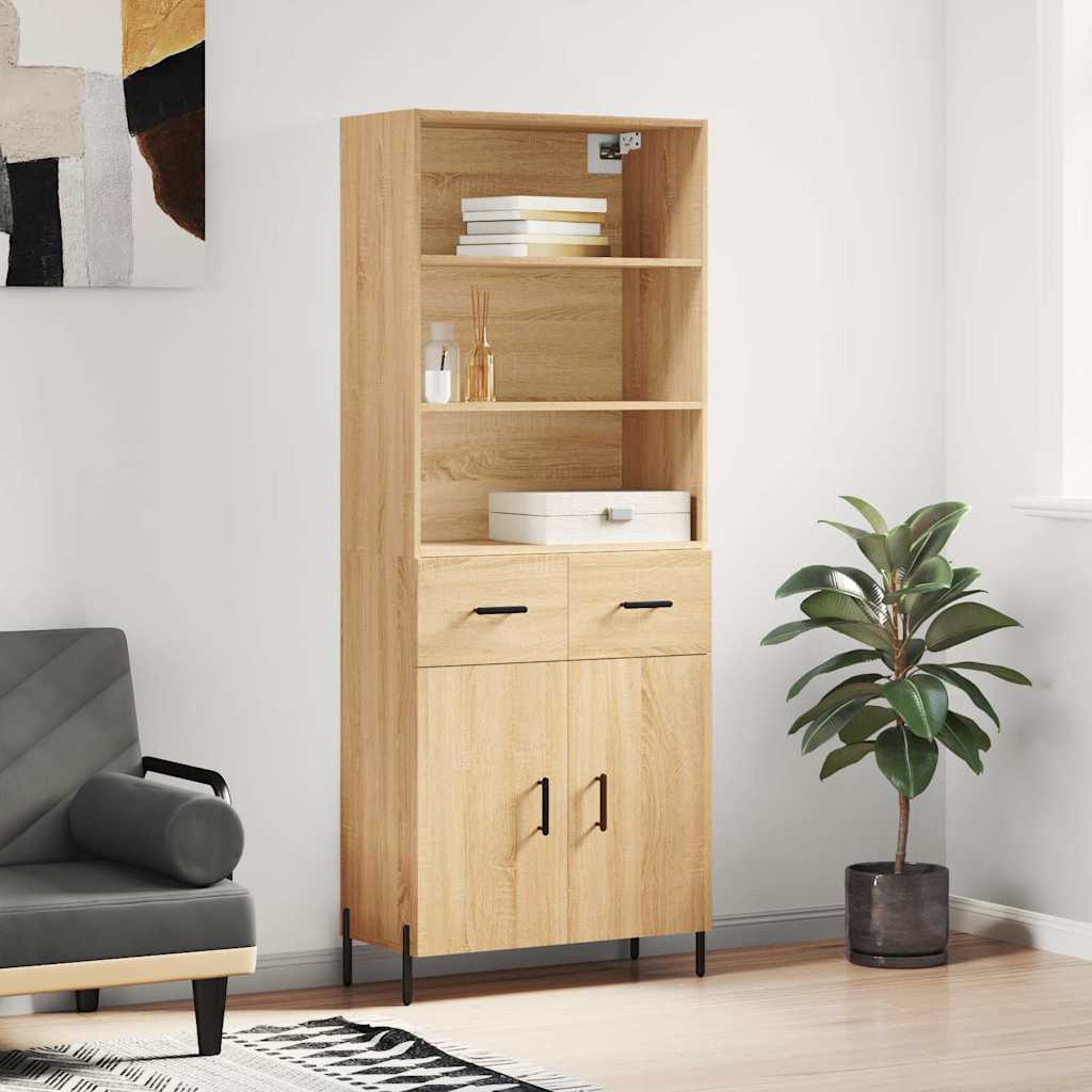 vidaXL Highboard Sonoma Oak 69,5x34x180 cm Engineered Wood