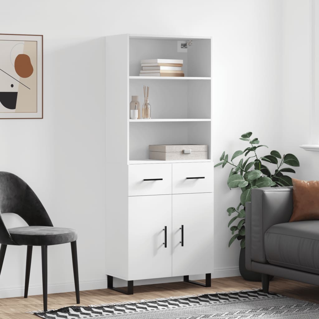 vidaXL Highboard White 69.5x34x180 cm Engineered Wood