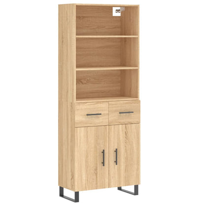 vidaXL Highboard Sonoma Oak 69,5x34x180 cm Engineered Wood